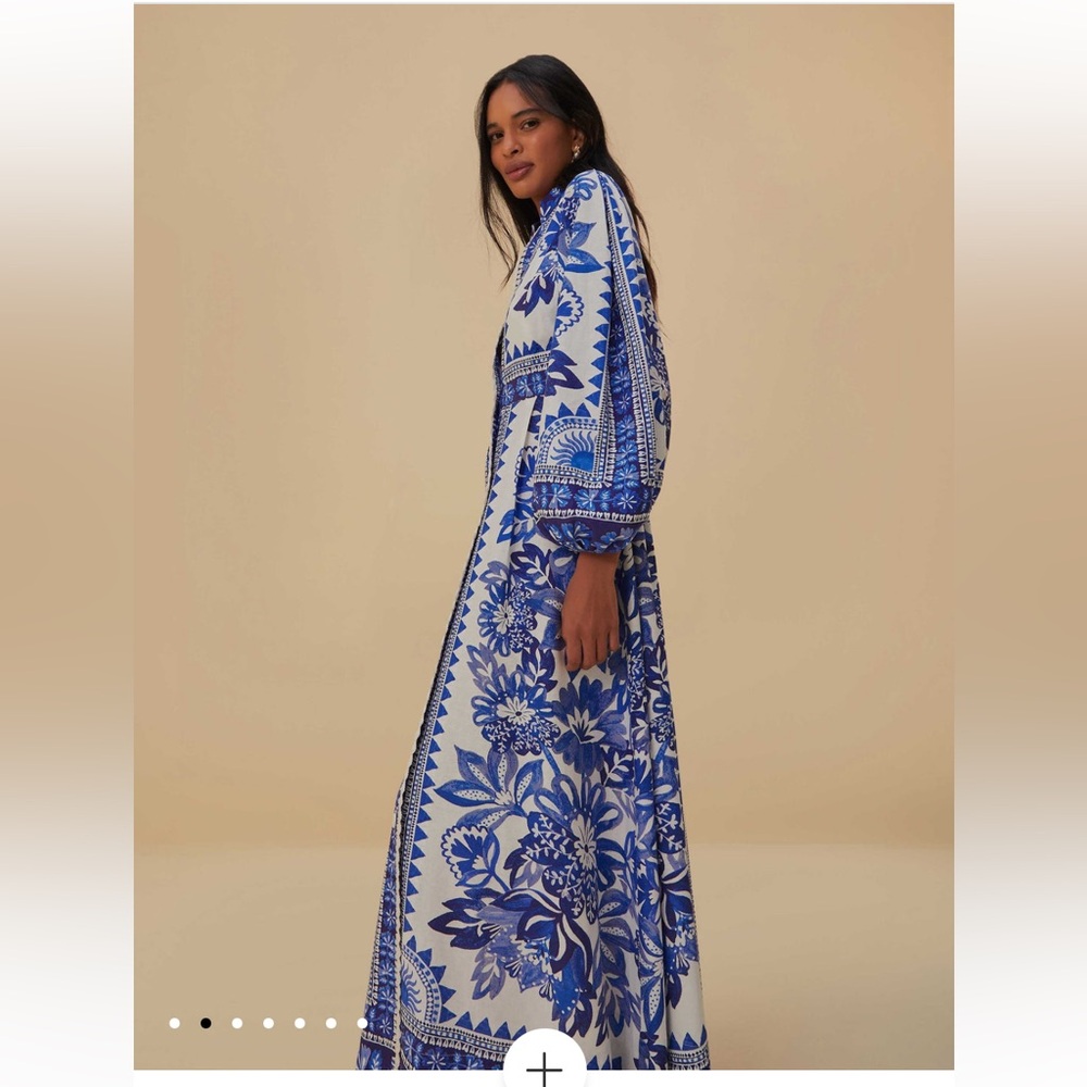 FARM Rio Off-White Flora Tapestry Lenzing™ Ecovero™ Euroflax™ Maxi Dress Size MF - Picture 2 of 4